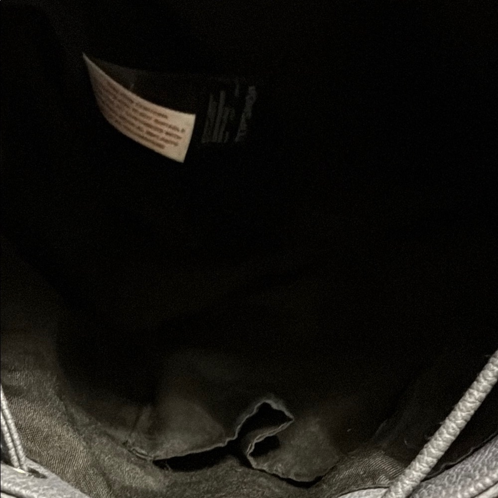 Topshop Dark Gray faux Leather, inner drawstring Backpack, magnet buttons - Picture 8 of 11